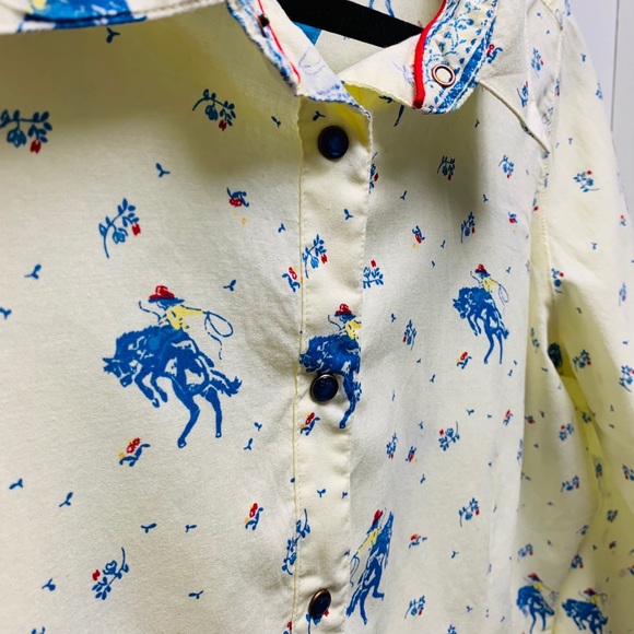 Wrangler Tops - Wrangler Blues XL Rodeo Print button down